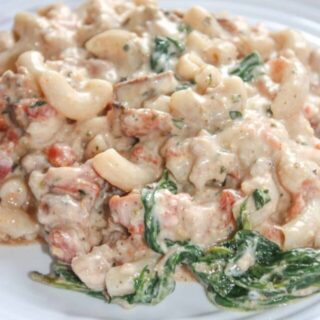 Stove Top Chicken Casserole is an easy gluten free meal that will not heat up your kitchen.  This casserole is loaded with gluten free pasta and flakes of chicken.