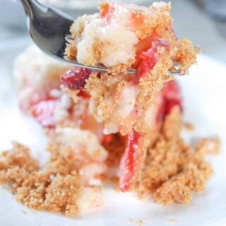 Lemon Strawberry Pie is a delectable blend of summer flavours layered on top of a gluten free graham crust.