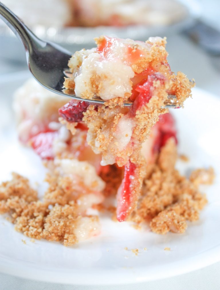 Lemon Strawberry Pie is a delectable blend of summer flavours layered on top of a gluten free graham crust.