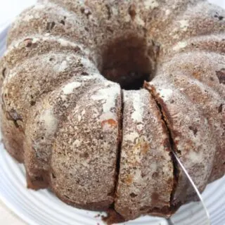 Instant Pot Chocolate Peanut Butter Banana Bread is a moist decadent treat.  This gluten free pressure cooker loaf recipe is so tasty you will not believe that it is gluten free!