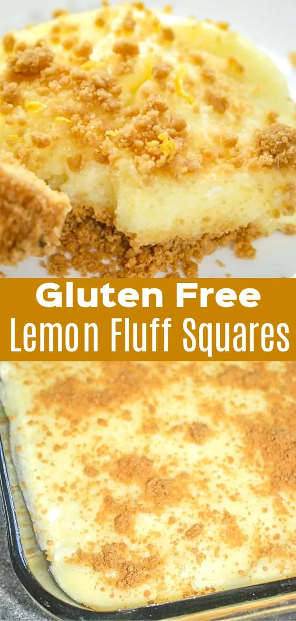 Lemon Fluff Squares are an easy gluten free dessert perfect for summer. A gluten free graham cracker base is topped with fluffy lemon pie filling.