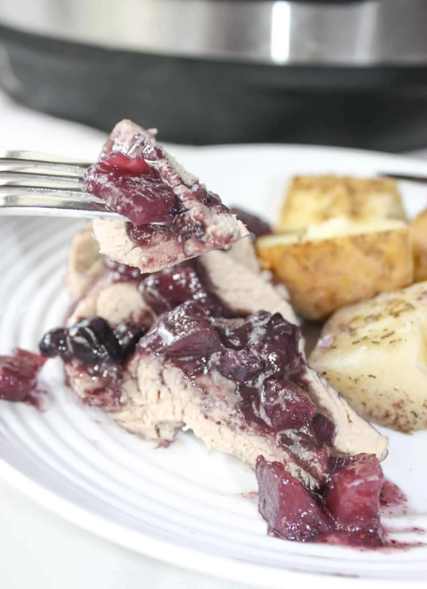 Blueberry Apple Pork Tenderloin & Potatoes is a recipe that will have people thinking you spent a great deal of time in the kitchen.