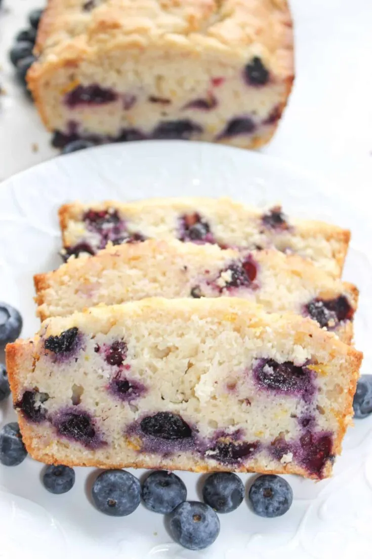 Lemon Blueberry Loaf is a tasty blend of citrus and seasonal fruit.  This gluten free bread will delight your taste buds with its refreshing flavours.