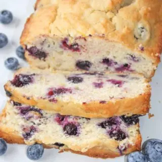 Lemon Blueberry Loaf is a tasty blend of citrus and seasonal fruit.  This gluten free bread will delight your taste buds with its refreshing flavours.