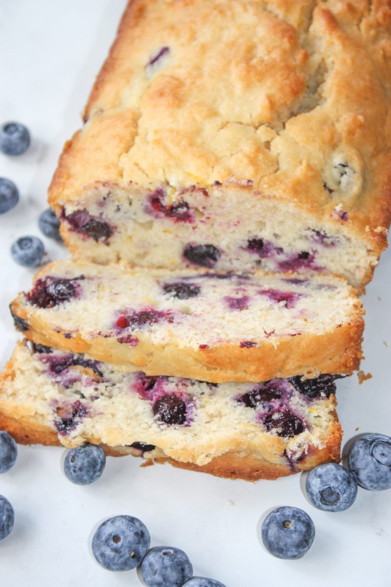 Lemon Blueberry Loaf is a tasty blend of citrus and seasonal fruit.  This gluten free bread will delight your taste buds with its refreshing flavours.