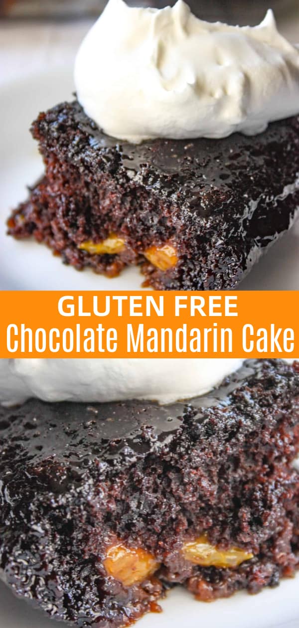 Gluten Free Chocolate Mandarin Cake is a moist chocolate cake loaded with mandarin orange pieces. This is an easy gluten free dessert recipe.