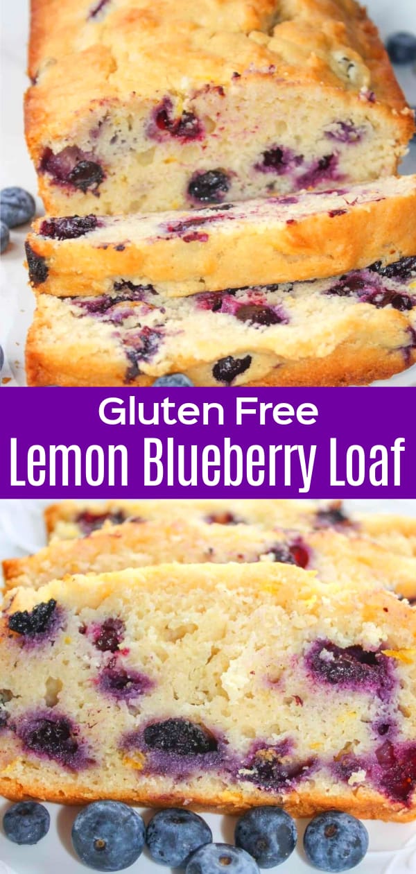 Gluten Free Lemon Blueberry Loaf is a delicious breakfast or snack recipe. This lemon blueberry bread is made with fresh blueberries, lemon juice, lemon zest and Bob's Red Mill gluten free flour.