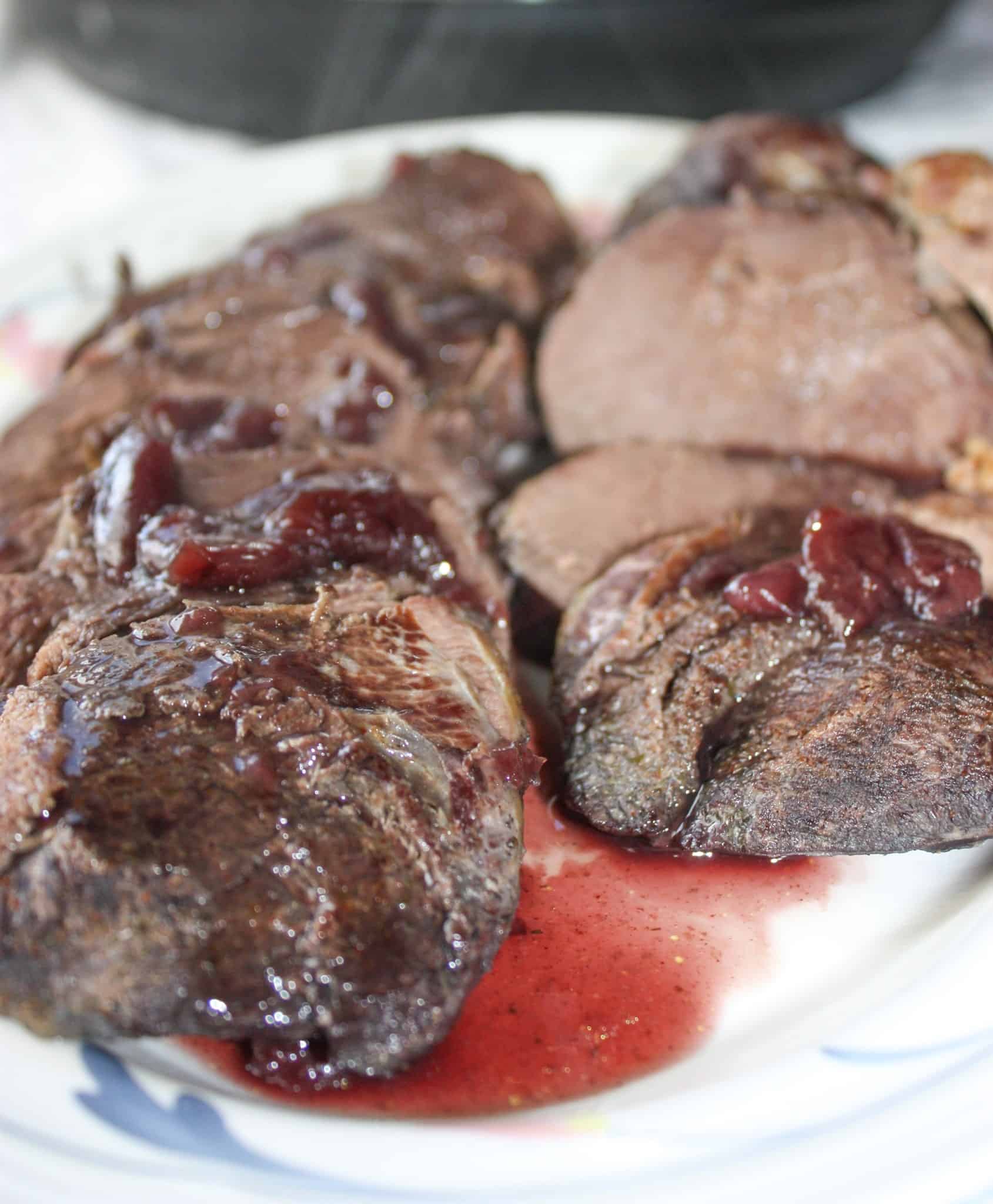 Instant Pot Wild Goose Breasts with Cherry Sauce is a great recipe to keep on hand during the fall hunting season.  It is a family favourite in our house!