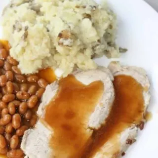 Instant Pot Pork Loin Roast with Garlic Mashed Potatoes is another easy pressure cooker recipe. This roast, flavoured with fall spices, turned out so moist and delicious.