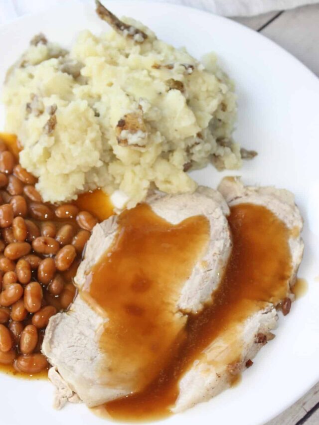 Instant Pot Pork Loin Roast with Garlic Mashed Potatoes