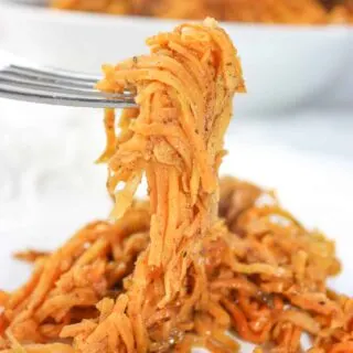 Hot Sweet Potato Slaw is a flavourful side dish that will complement any meal.  Add it to your Thanksgiving menu or it is easy enough to prepare any night of the week.