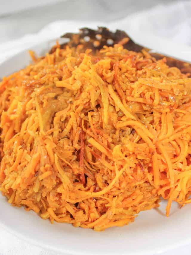 Hot Sweet Potato Slaw is a flavourful side dish that will complement any meal.  Add it to your Thanksgiving menu or it is easy enough to prepare any night of the week.