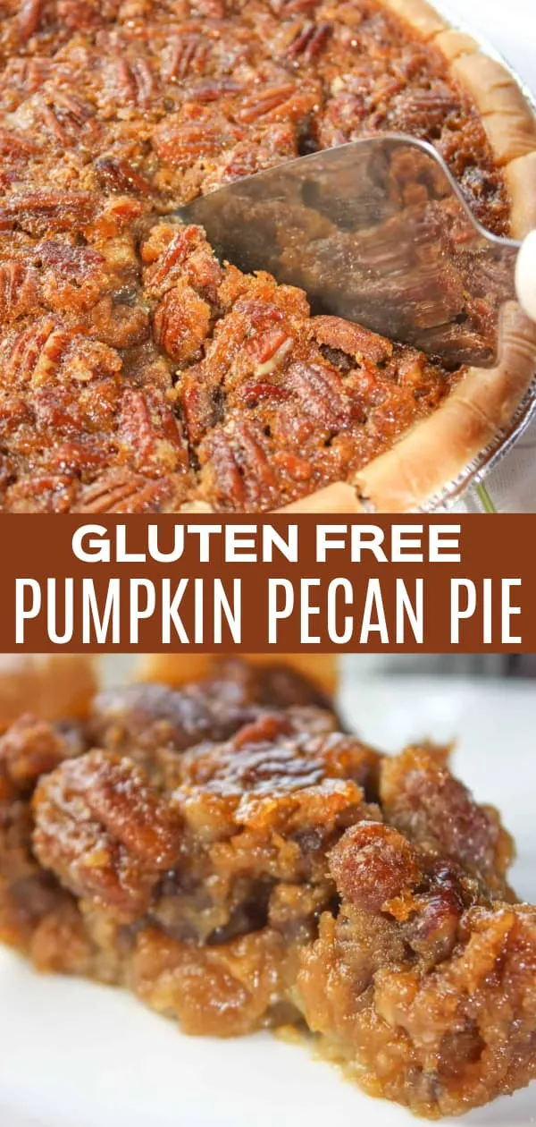 Pumpkin Pecan Pie is a seasonal twist on a traditional pie.  This gluten free dessert will make a wonderful addition to any Thanksgiving menu or treat your family to this flavourful treat any time of the year!