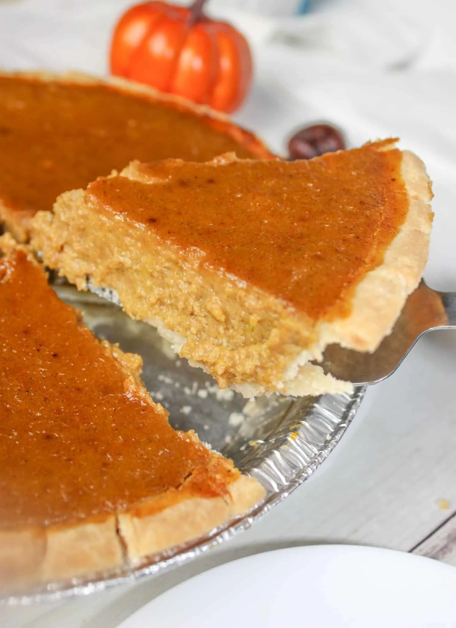 Thanksgiving would not be Thanksgiving without Pumpkin Pie.  This gluten free, dairy free version makes it possible for everyone to enjoy this traditional holiday dessert!