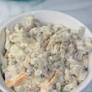 Million Dollar Pasta Salad takes a popular dip recipe and turns it into a delicious, gluten free pasta salad.  