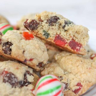These Festive Fruit Cookies are tasty little bites that will be a great gluten free addition to your Holiday dessert tray.
