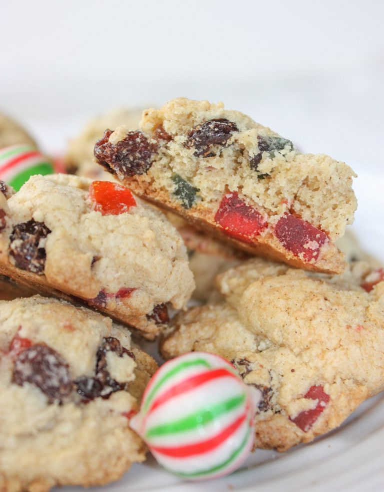 These Festive Fruit Cookies are tasty little bites that will be a great gluten free addition to your Holiday dessert tray.
