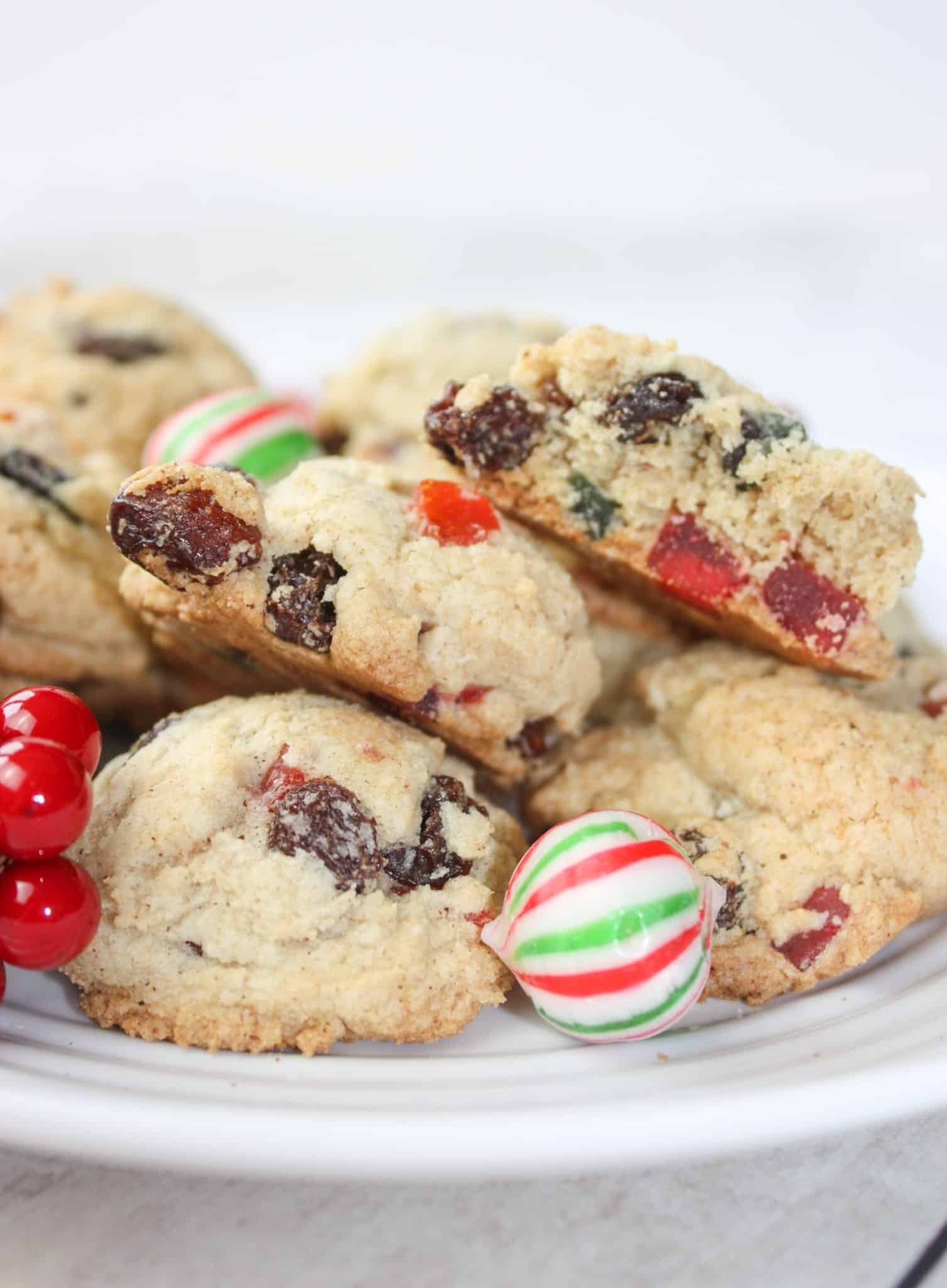 These Festive Fruit Cookies are tasty little bites that will be a great gluten free addition to your Holiday dessert tray.