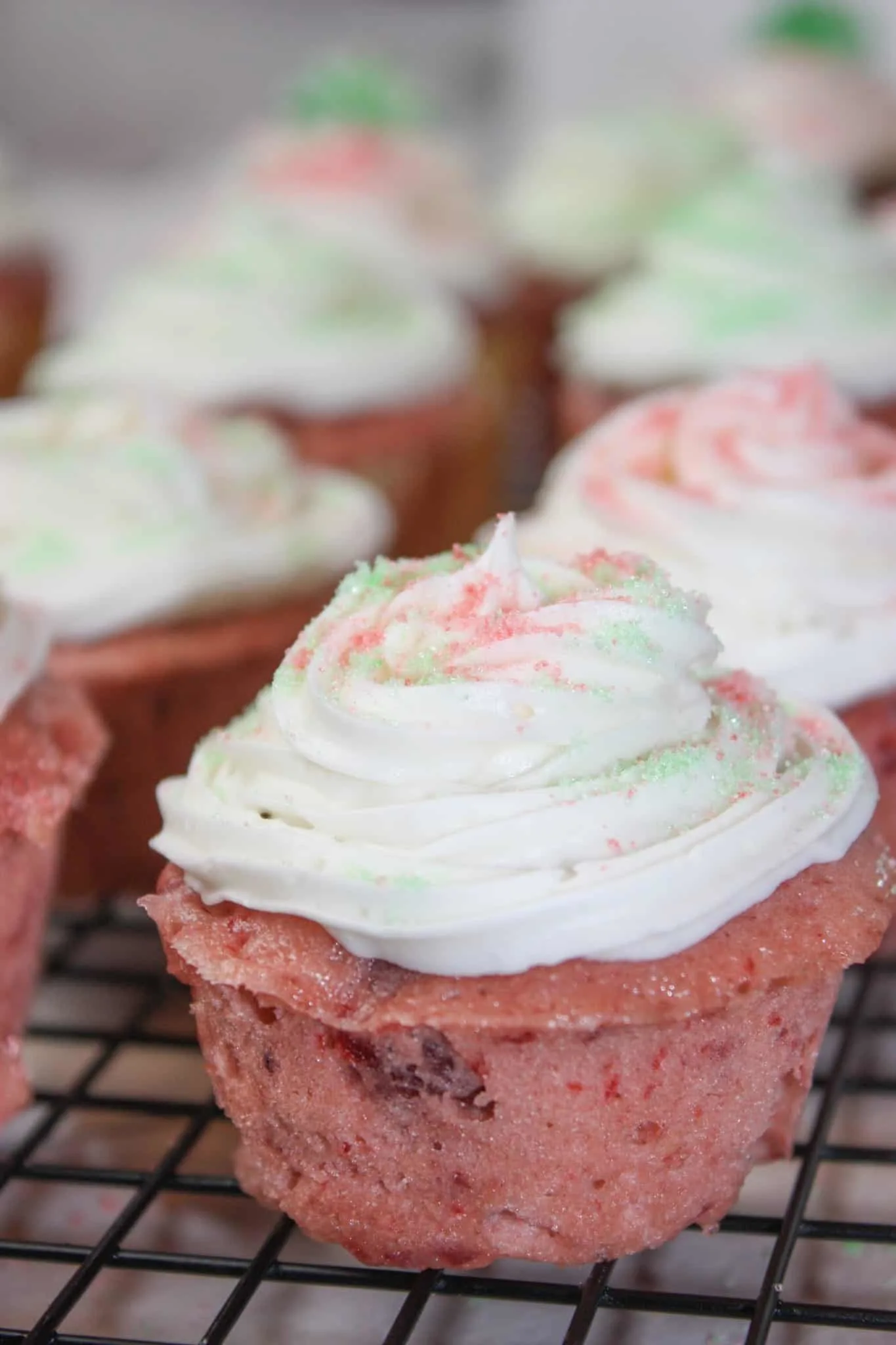 Microwave Cherry Cranberry Cupcakes are a quick and easy gluten free dessert.  This moist, colourful cake decorated to suit the season is a great addition to any holiday dessert tray.