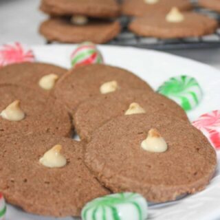 Chocolate Shortbread Cookies are a light, melt in your mouth variation of traditional shortbread.  This gluten free holiday recipe is a delicious addition to any dessert tray.