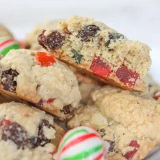 These Festive Fruit Cookies are tasty little bites that will be a great gluten free addition to your Holiday dessert tray.
