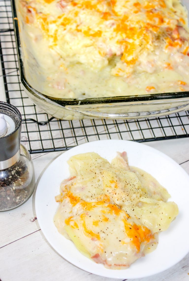 Cooking Scalloped Potatoes in the Instant Pot is a real time saver for this comfort food casserole.  Instant Pot Cheesy Bacon Scalloped Potatoes can be cooked quickly and added as a side dish any day of the week.