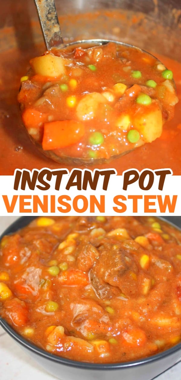Instant Pot Venison Stew is an easy pressure cooker recipe.  It is a great way to use up some venison round steak that we have in abundance thanks to a successful hunting season.