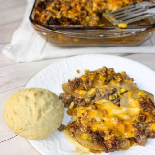 Ground Beef Casserole is a layered dinner recipe that is loaded with potatoes, vegetables and beef.  The gluten free sauce or gravy not only adds moisture but flavour as well.