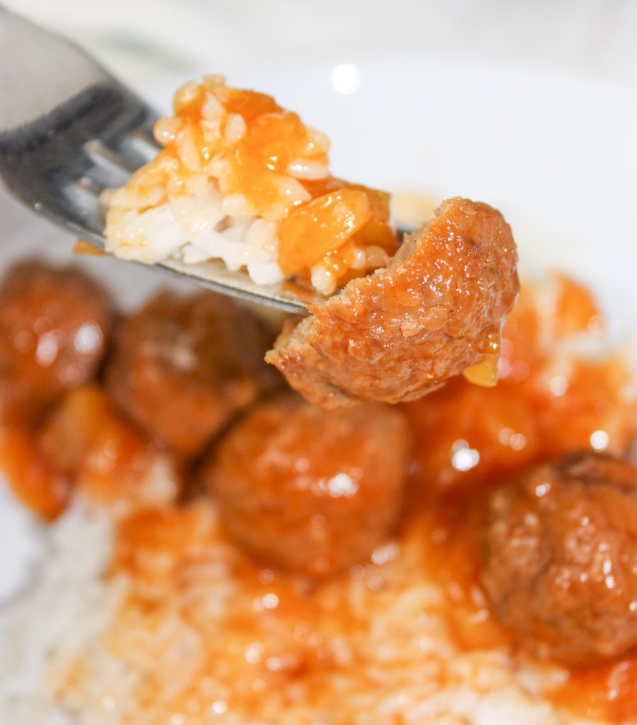 Instant Pot Hawaiian Meatballs and Rice Kiss Gluten Goodbye