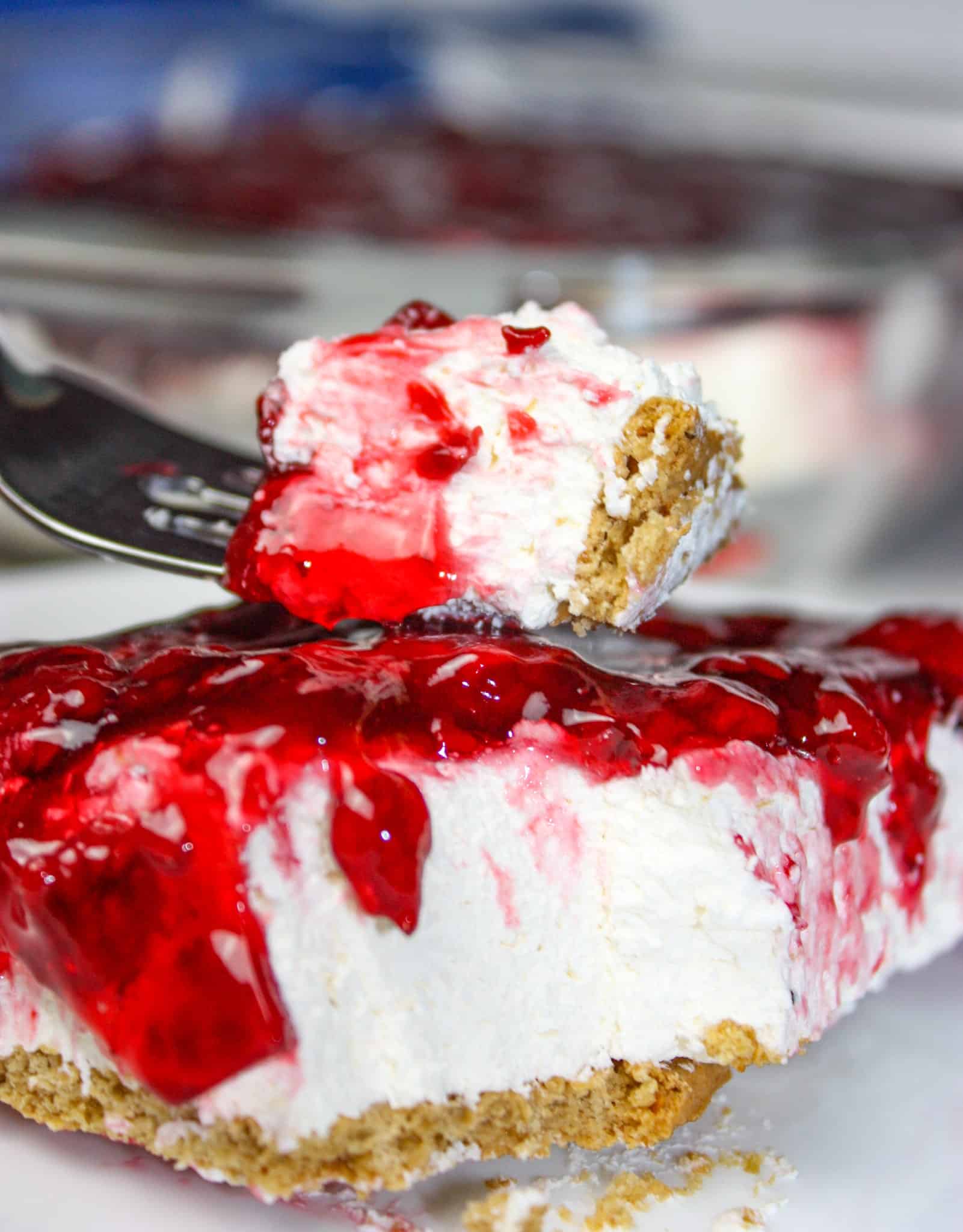 No Bake Cheesecake is a light and delicious dessert that can be topped off to suit your own tastes.  You won't believe it contains very little dairy and is gluten free!