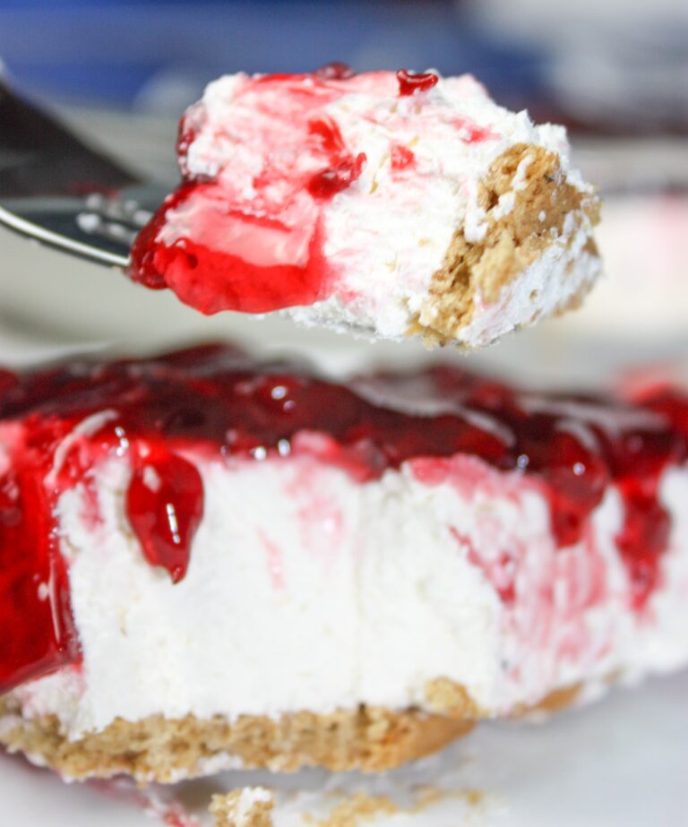 No Bake Cheesecake is a light and delicious dessert that can be topped off to suit your own tastes.  You won't believe it contains very little dairy and is gluten free!