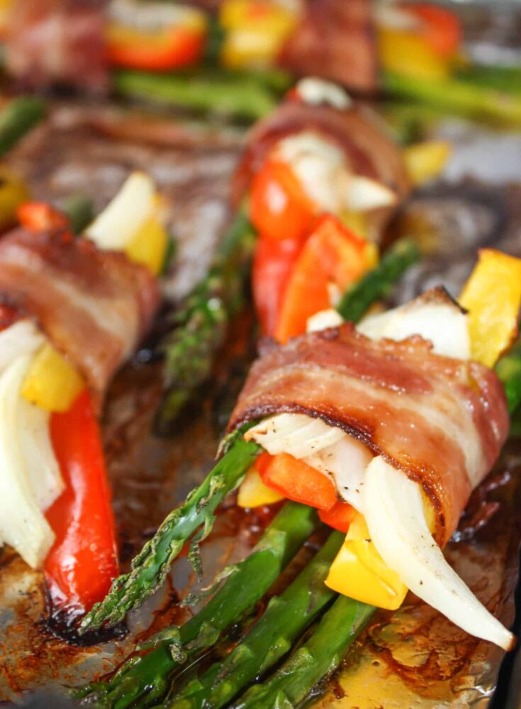 Bacon Wrapped Asparagus is a delicous seasonal side dish.  With the availability of vegetables these days it can even be made year round.  