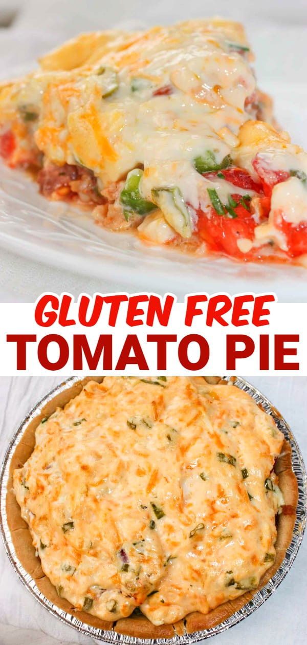 Tomato Pie is a versatile and tasty recipe that can easily be made gluten free with your choice of pie crust.  This cheesy, tomato dish can stand alone or complement any main course.