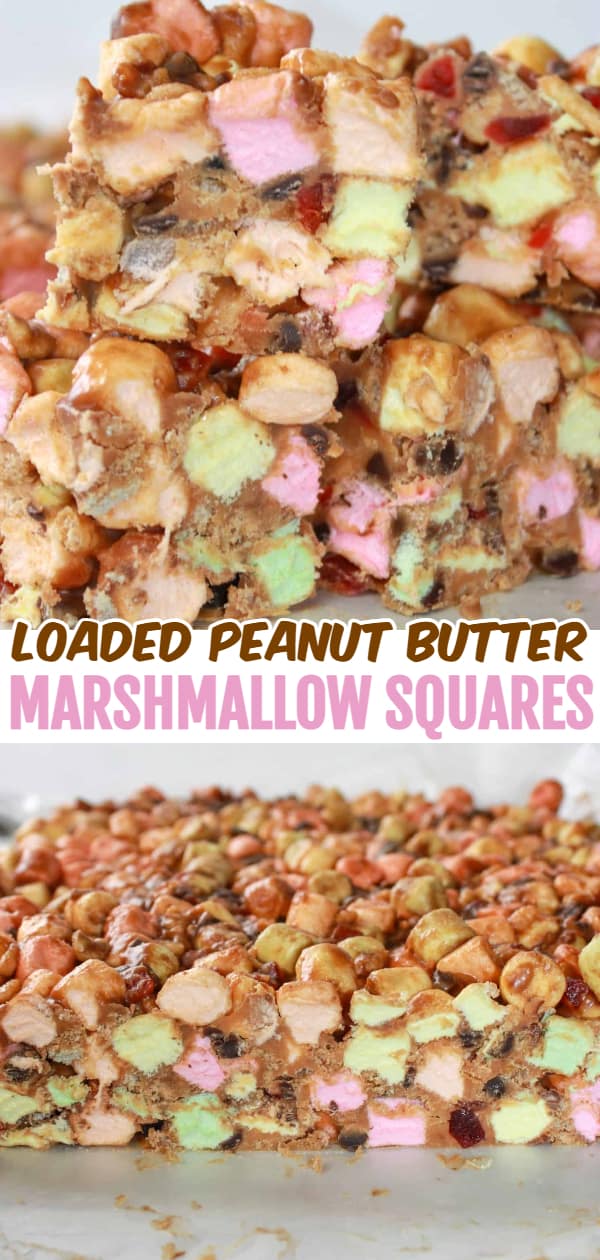 Loaded Peanut Butter Marshmallow Squares are a delicious variation of the Butterscotch Confetti that I grew up with.