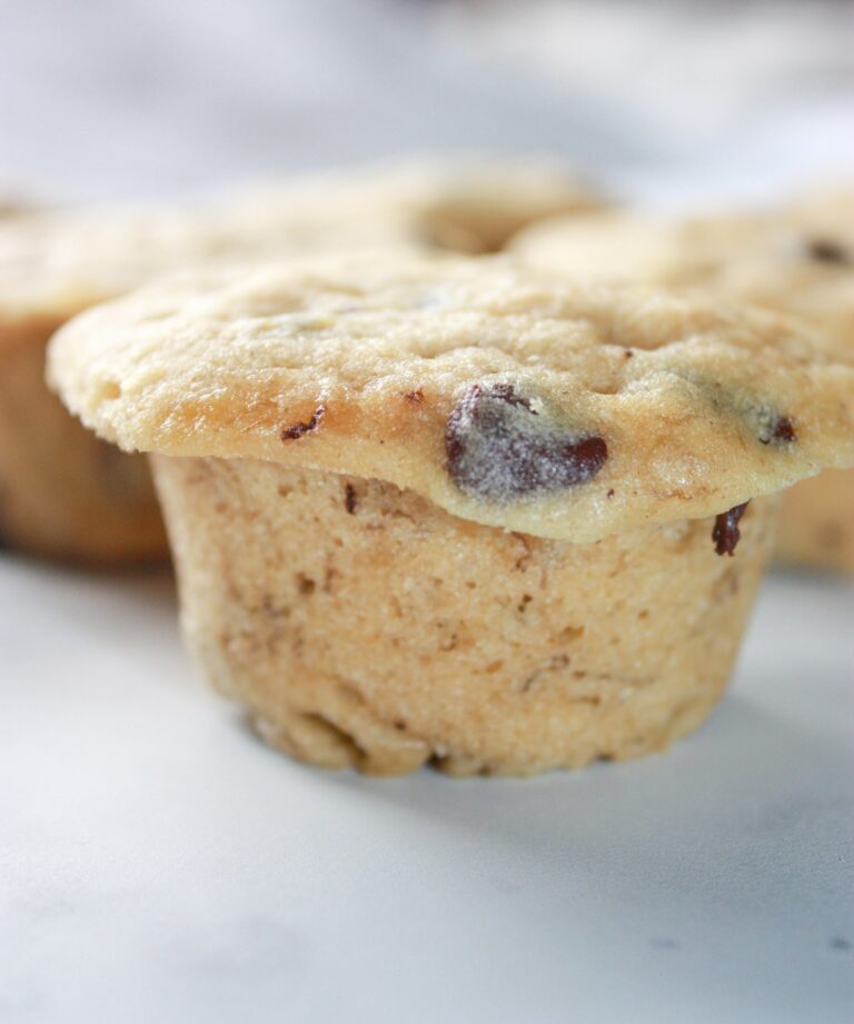 Microwave Banana Chip Muffins make it easy to use up those older bananas when you do not have much time.  This gluten free recipe can be made in about 20 minutes from start to finish!