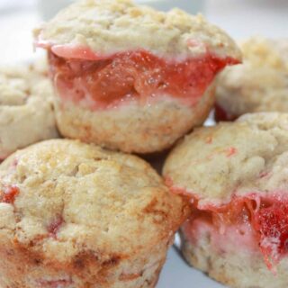 This simple muffin recipe offers another option to use some seasonal ingredients in a delicious way.  Strawberry Rhubarb Muffins are a perfect moist, flavourful snack or breakfast choice.