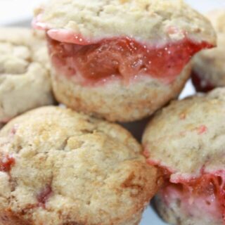 This simple muffin recipe offers another option to use some seasonal ingredients in a delicious way.  Strawberry Rhubarb Muffins are a perfect moist, flavourful snack or breakfast choice.