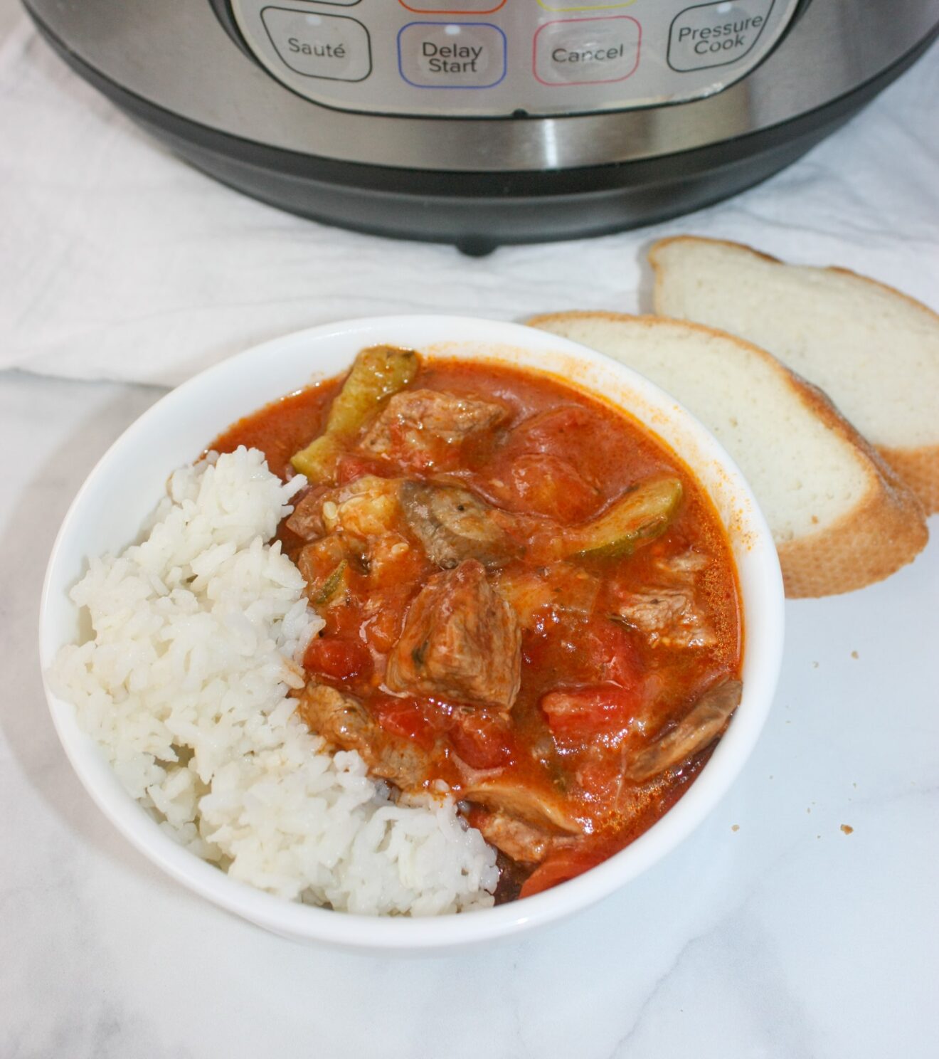 Instant Pot Zucchini & Beef with Rice Kiss Gluten Goodbye