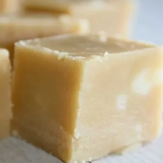 Banana Fudge is a smooth, sweet dessert square.  This flavourful candy treat is reminiscent of the marshmallow banana candies I used to eat as a child.