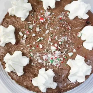 Instant Pot Chocolate Peppermint Cheesecake is a rich and flavourful pressure cooker recipe.  This gluten free and dairy free dessert is definitely a decadent treat for those who need to avoid those ingredients.