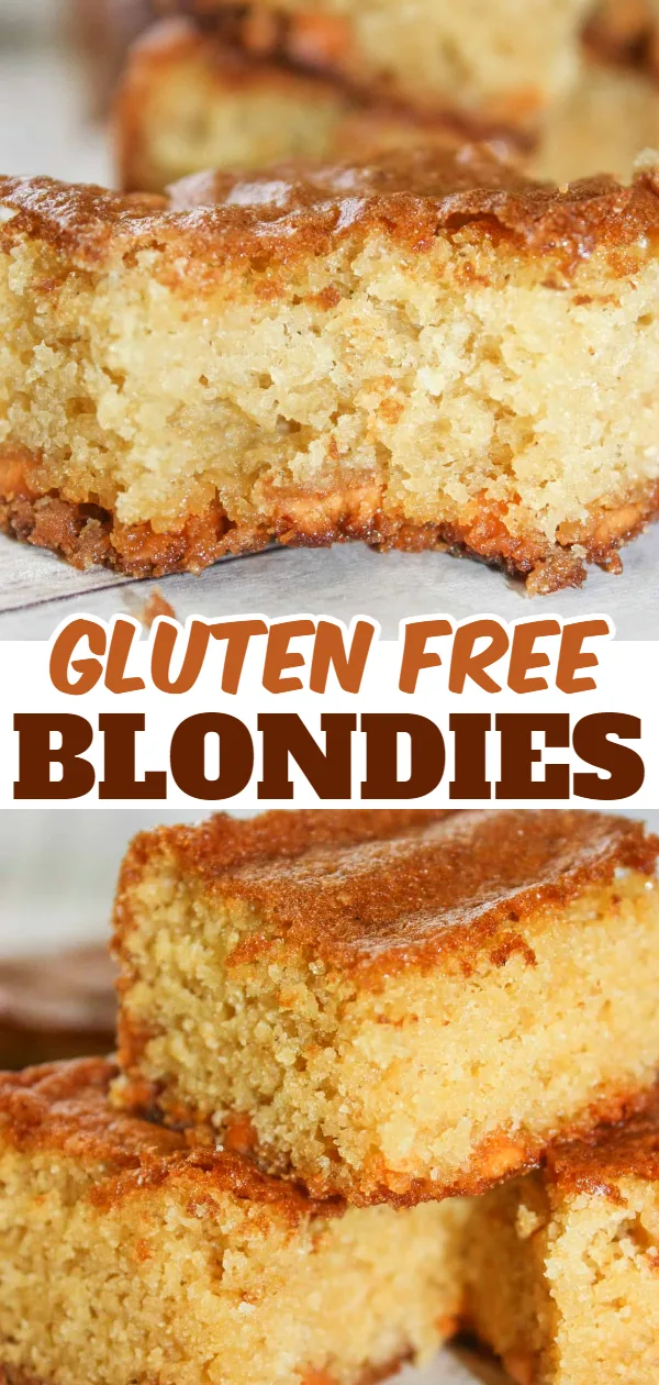 Gluten Free Blondies are a nice alternative to brownies.  These butterscotch flavoured dessert squares are a chewy treat that will be enjoyed by young and old alike.