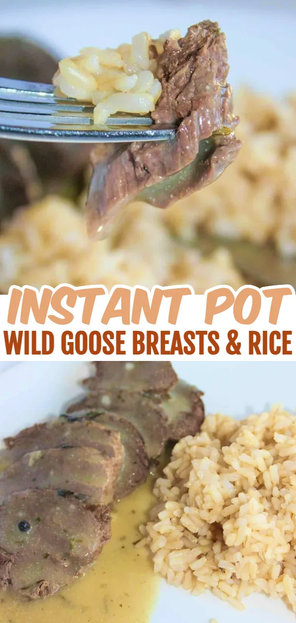 Instant Pot Wild Goose Breasts with Cream Sauce and Brown Rice is a quick and easy one Pot meal that allows for a great presentation of any hunter's bounty.