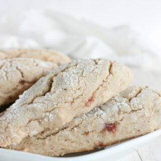 Peanut Butter and Jam Scones are the perfect breakfast companion for your morning coffee.  These gluten free scones will be a hit with young and old alike.