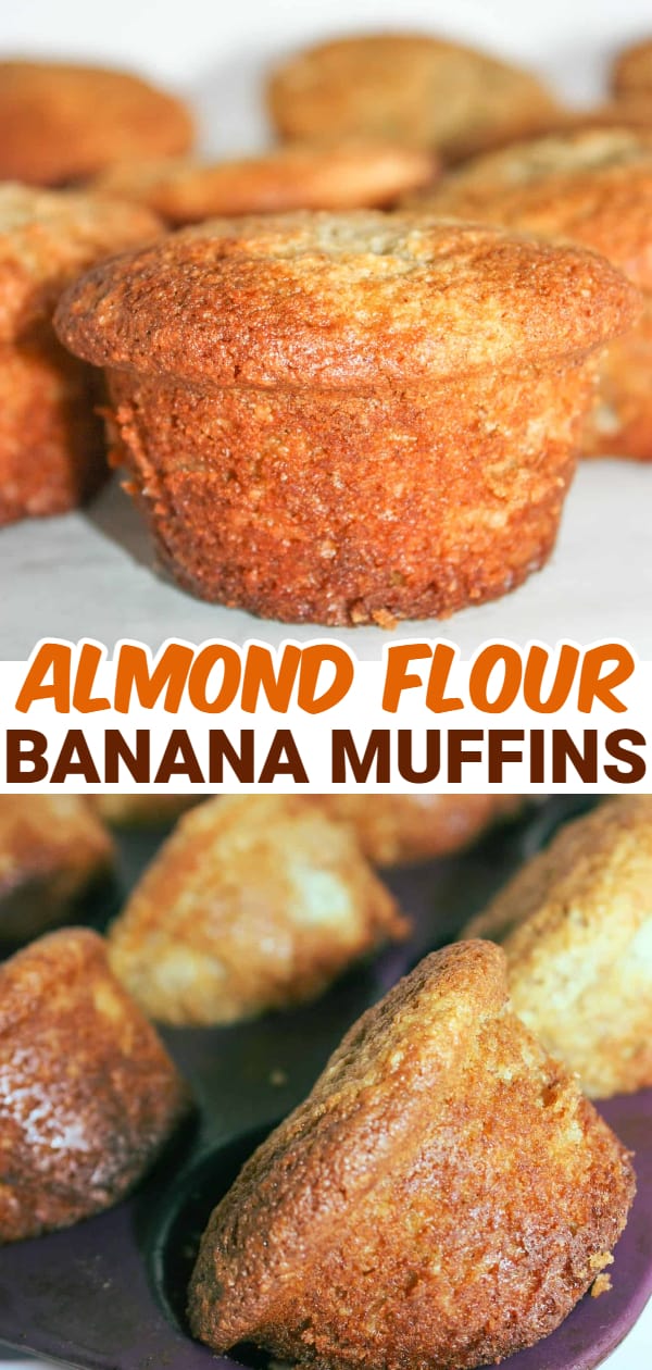Almond Flour Banana Muffins are a nice moist snack or breakfast option.  These gluten free muffins are loaded with the goodness of almond flour and mashed banana.