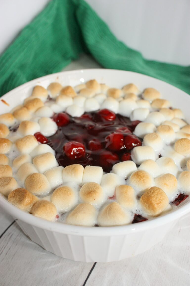 Cherry Good Sweet Potatoes is the perfect side dish for any festive occasion.  This gluten free recipe is loaded with sweet potatoes, cherries and mini marshmallows.