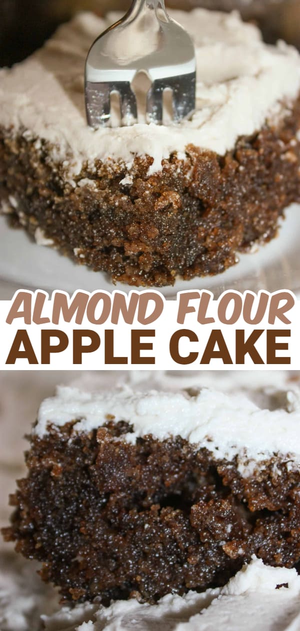 Almond Flour Apple Cake is a delicious gluten free dessert recipe.  This moist, dark cake is the perfect ending for any meal.