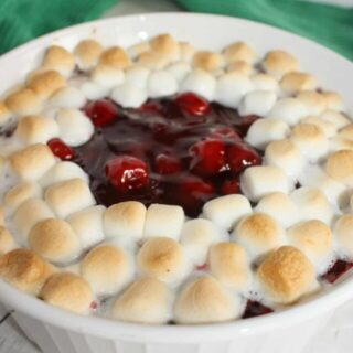 Cherry Good Sweet Potatoes is the perfect side dish for any festive occasion.  This gluten free recipe is loaded with sweet potatoes, cherries and mini marshmallows.