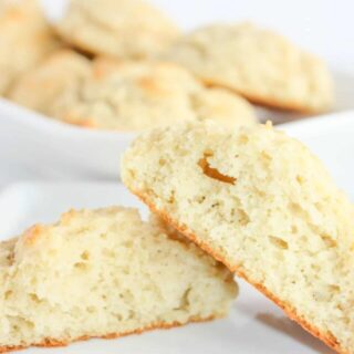 Looking for a quick gluten free biscuit recipe?  These Almond Flour Biscuits are the perfect choice.  This easy bread recipe makes a nice fluffy biscuit.