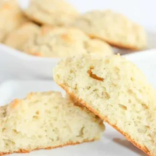 Looking for a quick gluten free biscuit recipe?  These Almond Flour Biscuits are the perfect choice.  This easy bread recipe makes a nice fluffy biscuit.