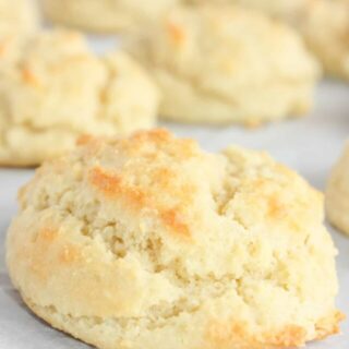 Looking for a quick gluten free biscuit recipe?  These Almond Flour Biscuits are the perfect choice.  This easy bread recipe makes a nice fluffy biscuit.